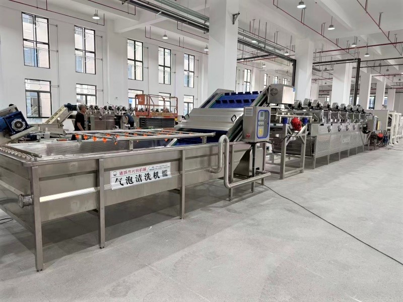 宿迁客户包装袋清洗沥水风干线安装完成